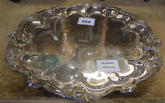 Silver plated salver(-)